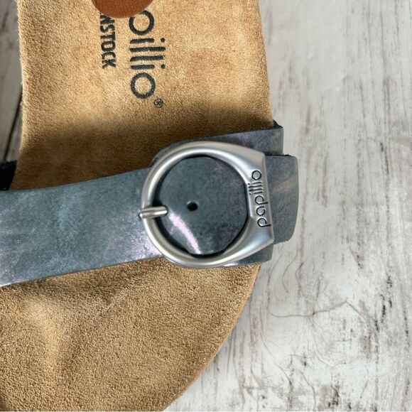 Papillio by Birkenstock Soley Grey Wedge Sandals Pearlescent US 8/39 NWT - Picture 8 of 9